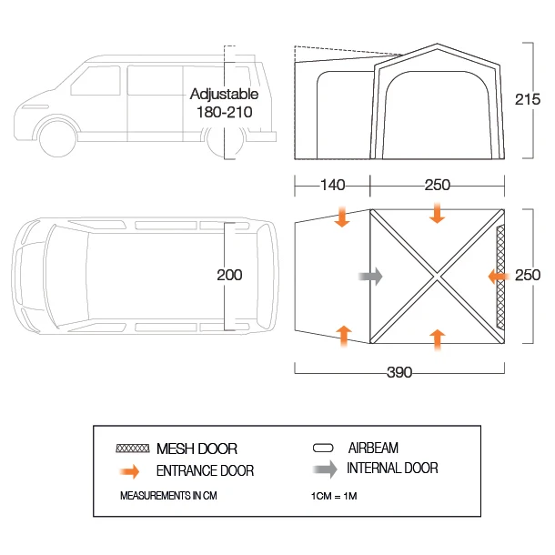 Vango Tailgate AirHub Low - Motorhome Awning - Image 2