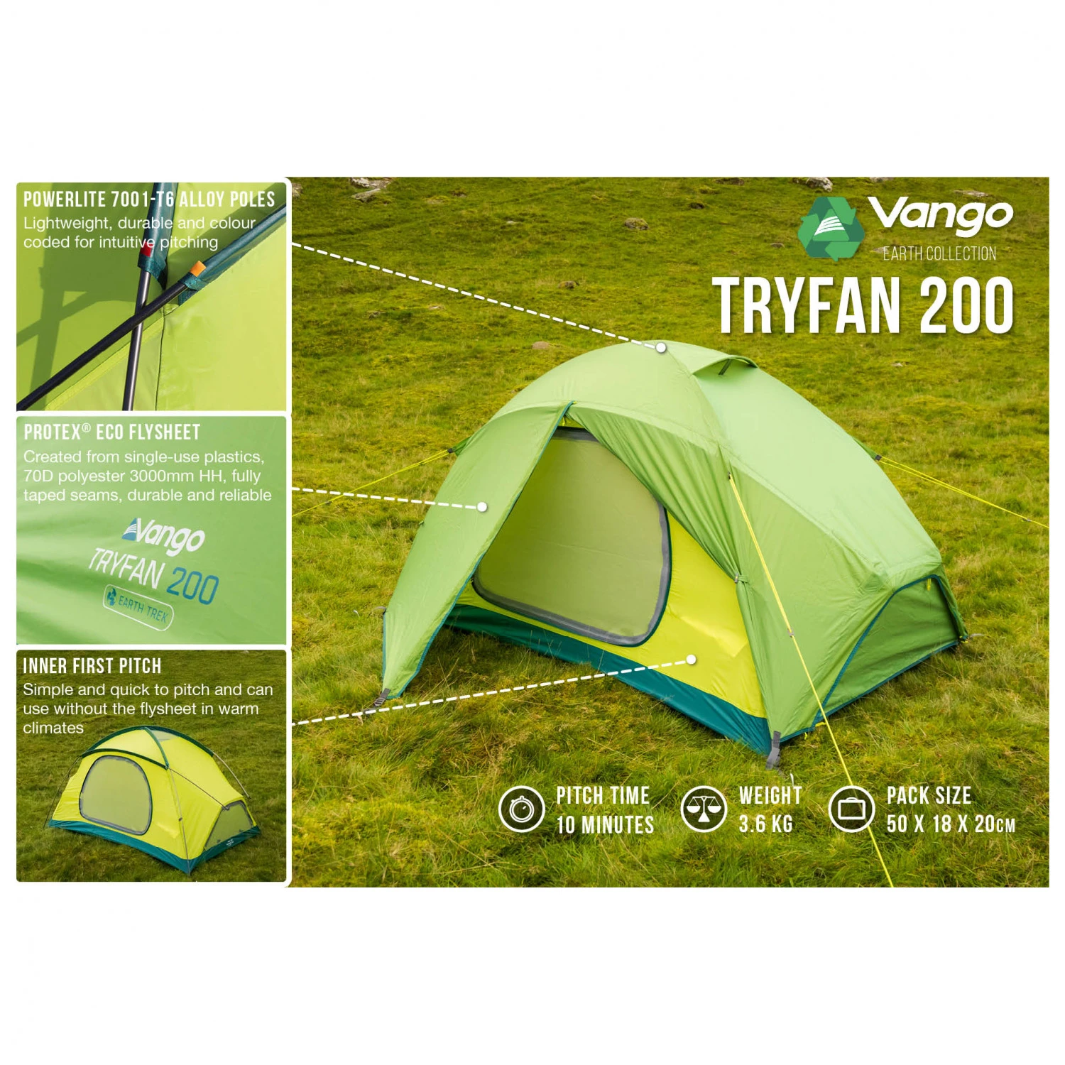 Vango Tryfan 200 - 2-person Tent - Image 2